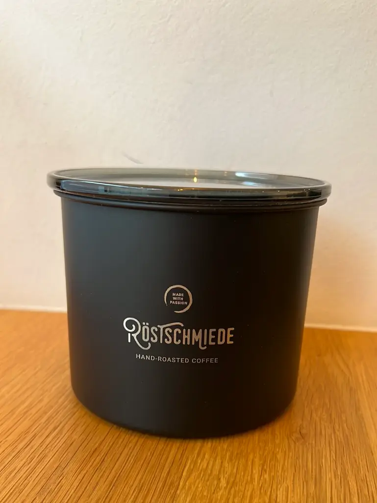 Airscape Behälter für Bohnen mit Röstschmiede Logo
