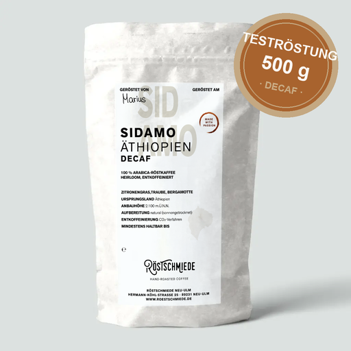Sidamo Teströstung, ENTKOFFEINIERT - Äthiopien | Zitronengras, Traube und Bergamotte 500g